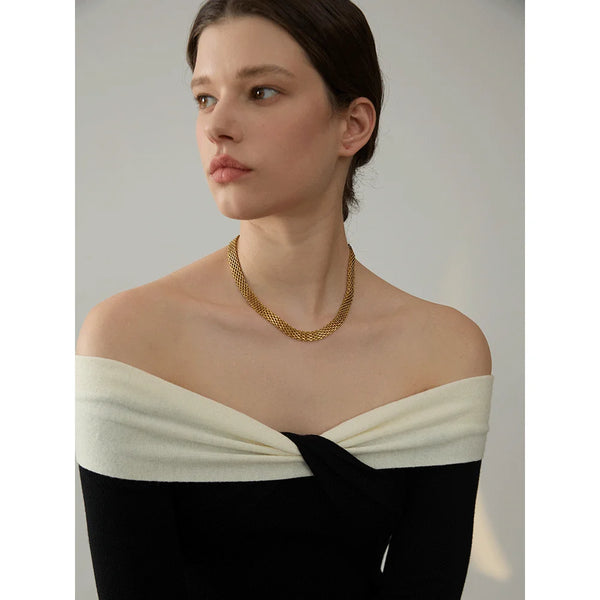 Bellartini Gold Wide Neck Necklace WP Venice