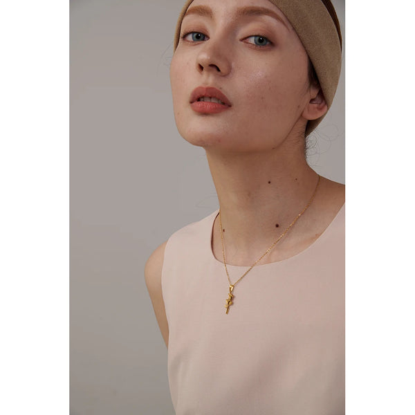 Bellartini Gold Rose Flower Pendant Necklace WP Venice
