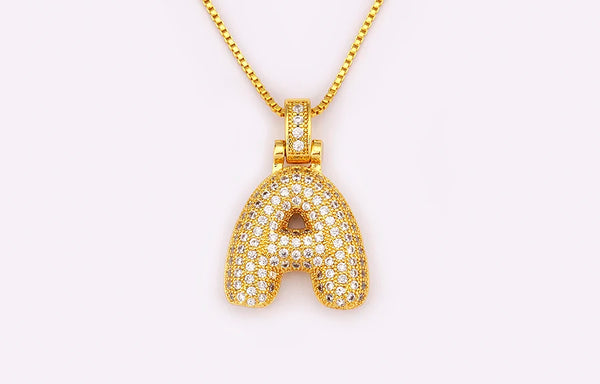 Bellartini Letters Pave Colorful/White Pendant Necklace