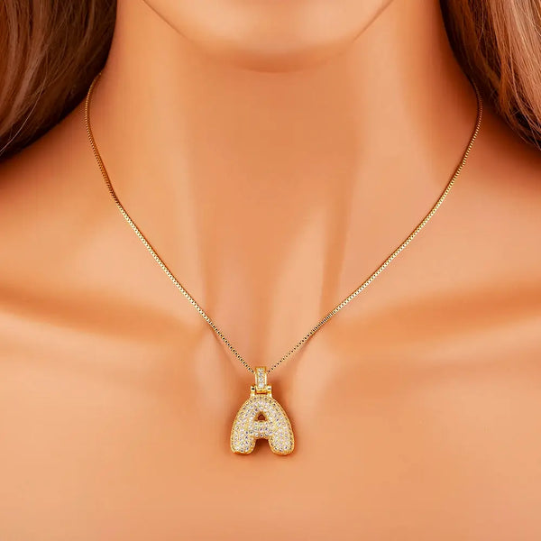Bellartini Letters Pave Colorful/White Pendant Necklace
