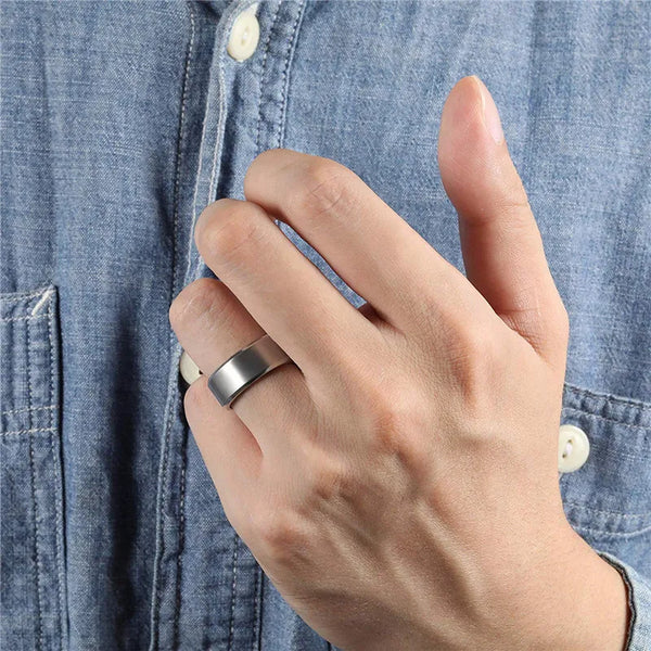 Bellartini Salerno Silver Titanium Ring for Men