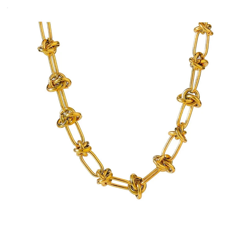 Bellartini 18K Gold Chains Necklace Texture Collar