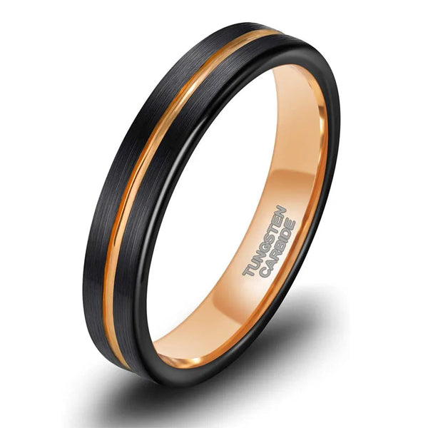 Bellartini Modena Blue and Rose Gold Tungsten Ring for Men