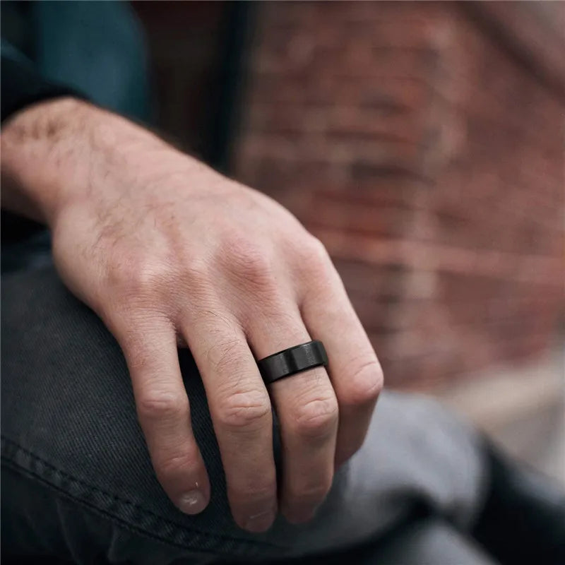 Bellartini Genoa Black Titanium Ring for Men