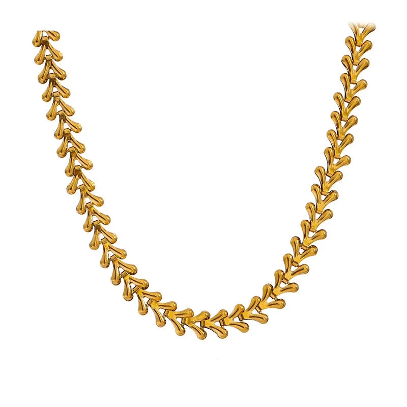 Bellartini Gold Leaf Necklace Minimalist Metal Texture Collar Venice