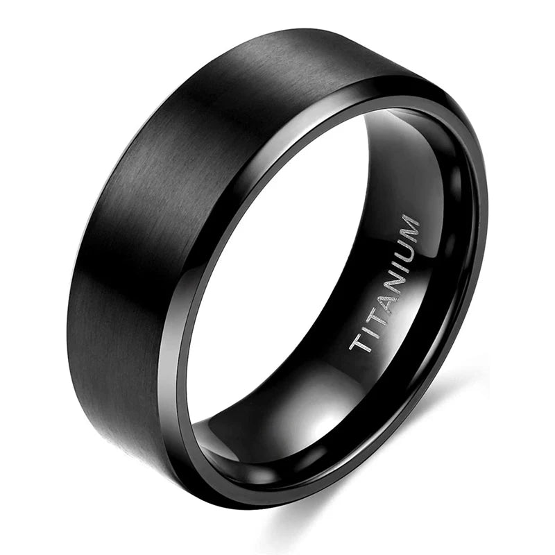 Bellartini Genoa Black Titanium Ring for Men