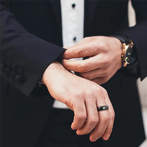 Bellartini Ancona Black Tungsten Ring for Men