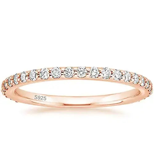 Bellartini Florence 2mm 925 Sterling Silver Cubic Zirconia Full Eternity Stackable Ring