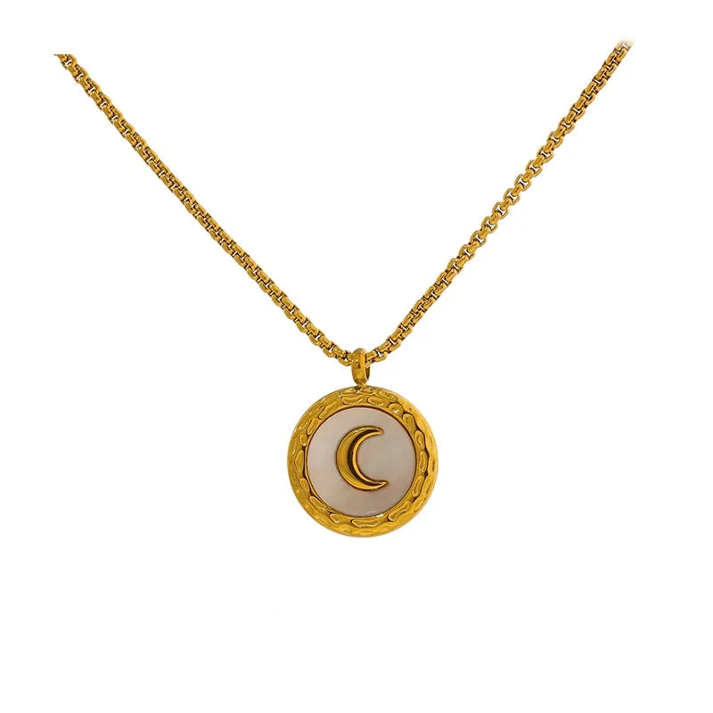 Bellartini Gold Exquisite Moon Shell Collar Necklace