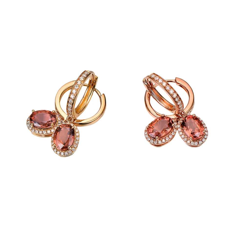 Bellartini 18k Rose Gold Diamond Dangle Earrings