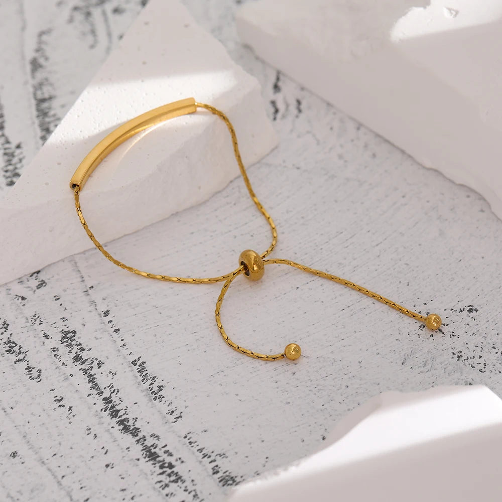 Bellartini Gold Geometric Chain Bangle Bracelet