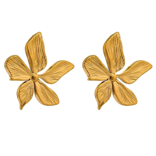 Bellartini Florence Gold Flower Earrings Floral Modern WP