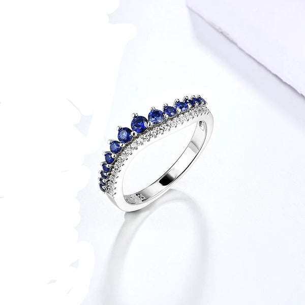 Bellartini Palermo Blue Sapphire Sterling Silver Rings Engagement