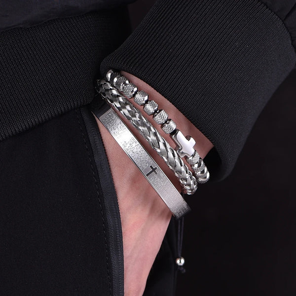 Bellartini Luxury Set Beads Bracelet Cross Men
