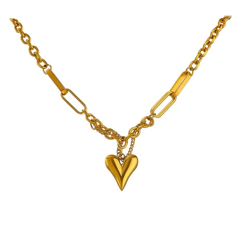 Bellartini Gold Romantic Heart Pendant Necklace