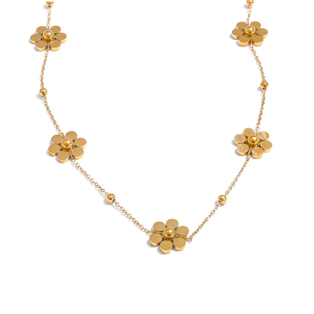 Bellartini Gold Flower Chain Fashion Necklace WP