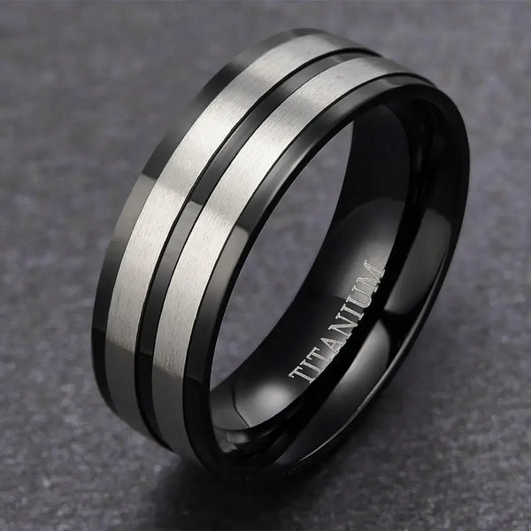 Bellartini Trento Black Titanium Ring for Men