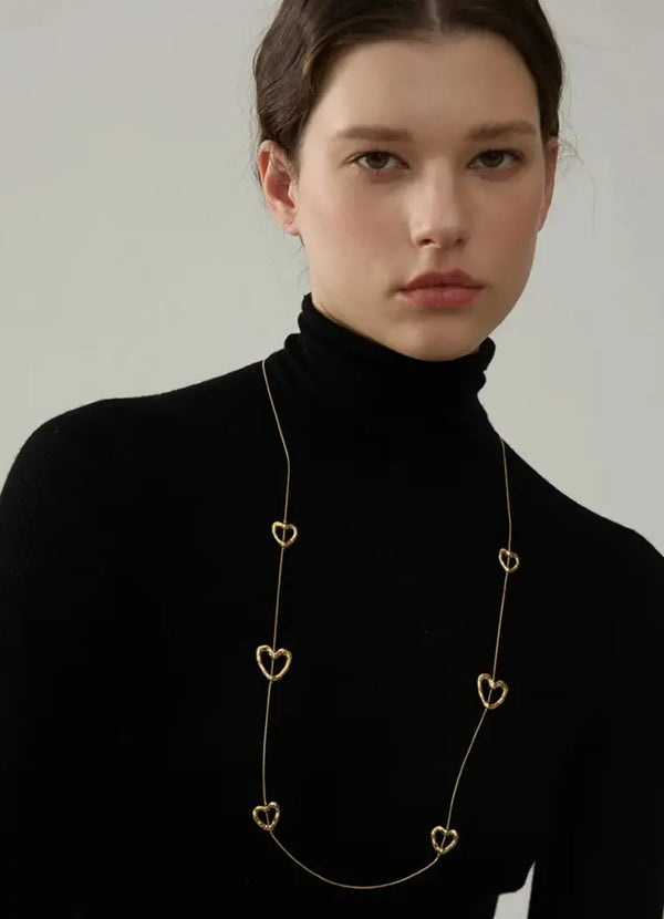 Bellartini Gold 85cm New Heart Love Long Temperament Chest Chain Necklace WP