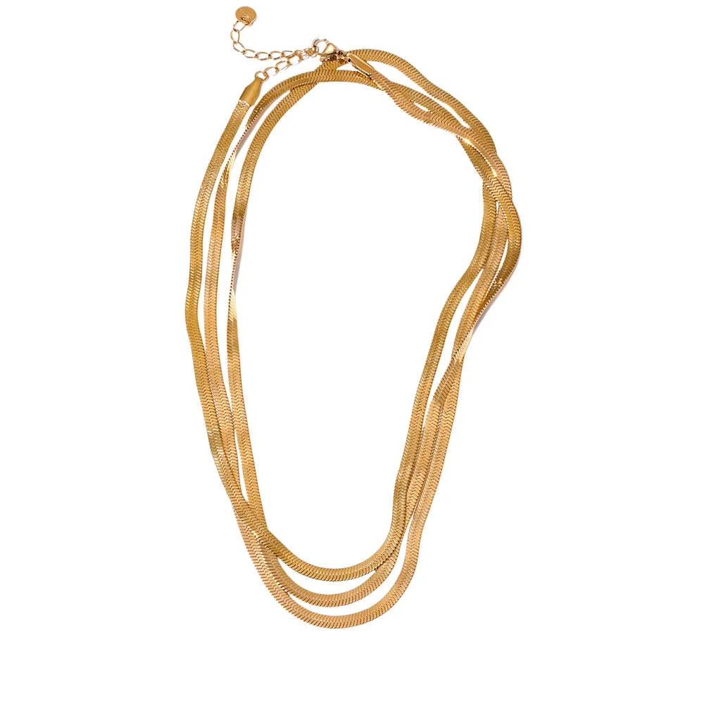 Bellartini Gold 110CM Exquisite Flat Snake Necklace WP Jewelry