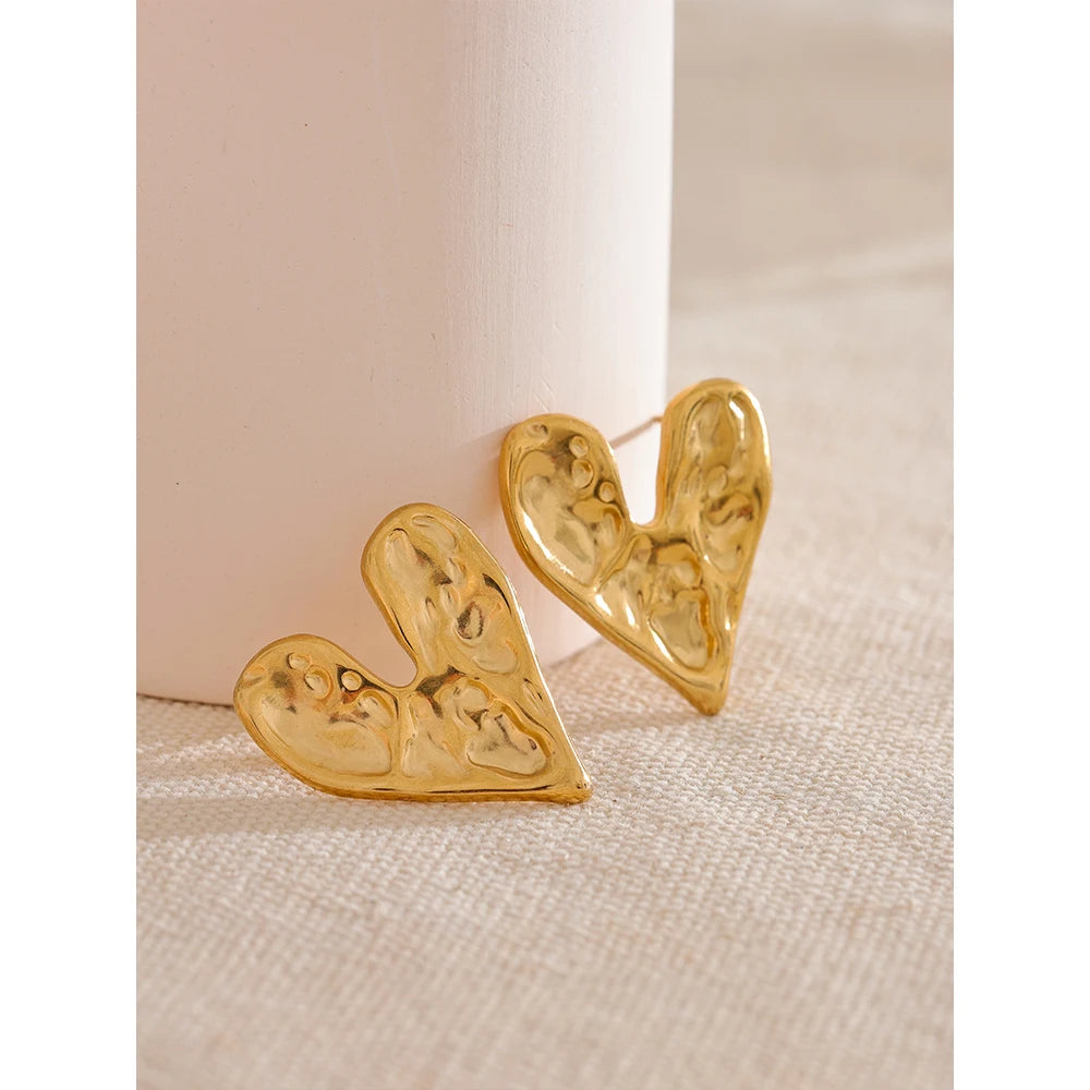 Bellartini Gold Heart Fashion Stud Earrings WP