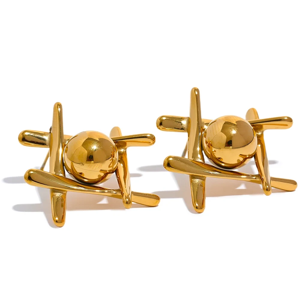 Bellartini Gold Geometric Stud Earrings WP