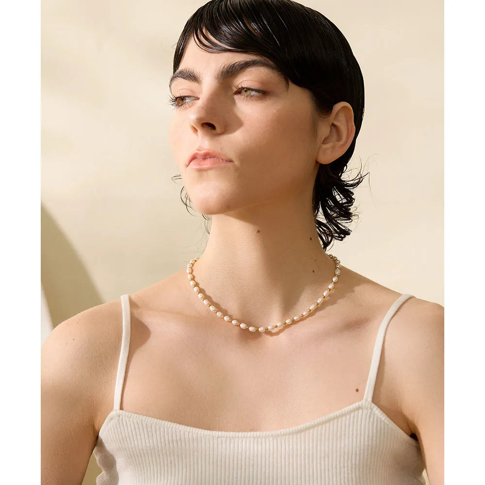 Bellartini Gold Natural Freshwater Pearls Beads Necklace WP