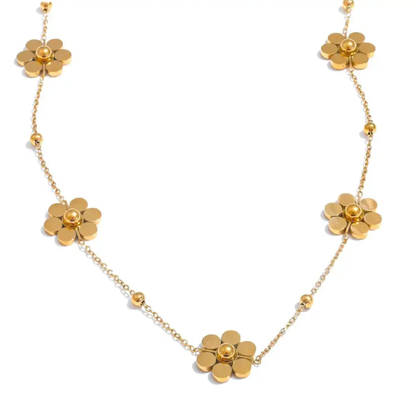 Bellartini Gold Flower Chain Fashion Necklace WP