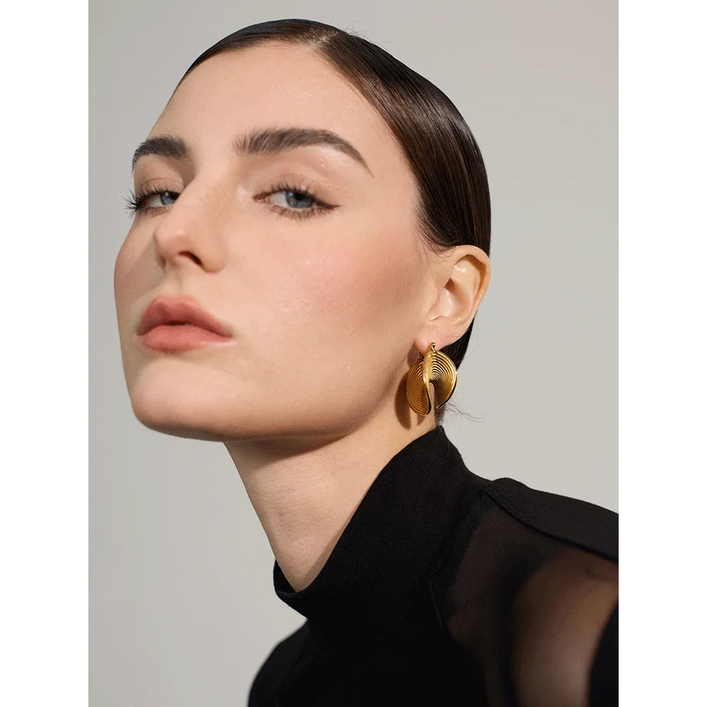 Bellartini Gold Unique Geometric Statement Earrings Venice WP