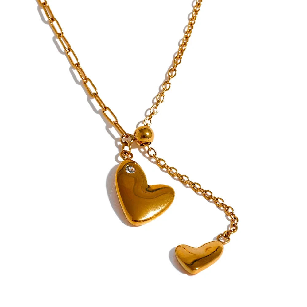 Bellartini 18K Gold Heart Pendant Chain Necklace WP