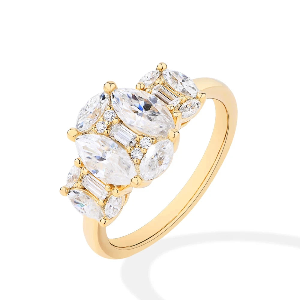 Bellartini Gold 925 Silver Engagement Wedding Ring