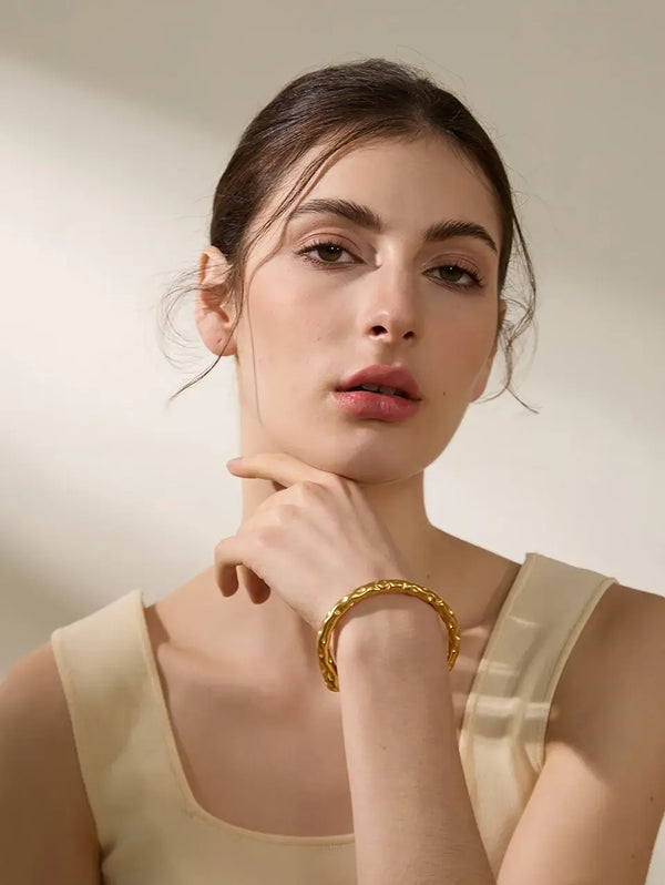 Bellartini Gold Geometric Open Cuff Bracelet WP Venice