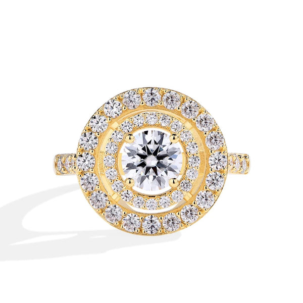 Bellartini Gold S925 Sterling Silver D Color VVS1 Moissanite Ring 1.0CT