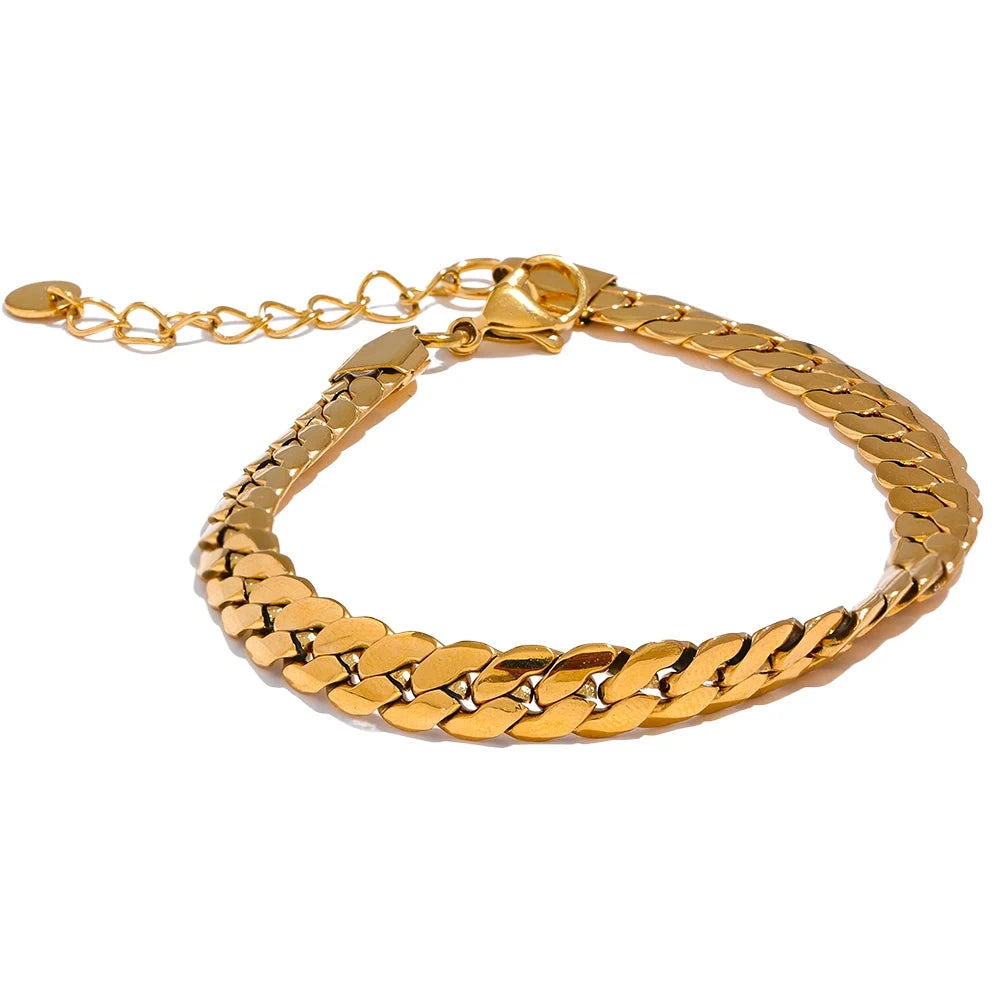 Bellartini 18k Gold Delicate Chain Polished Wrist Bracelet Milan