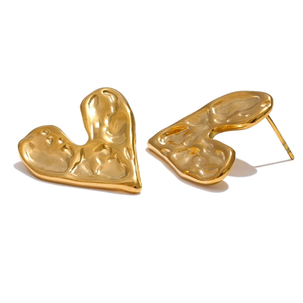 Bellartini Gold Heart Fashion Stud Earrings WP