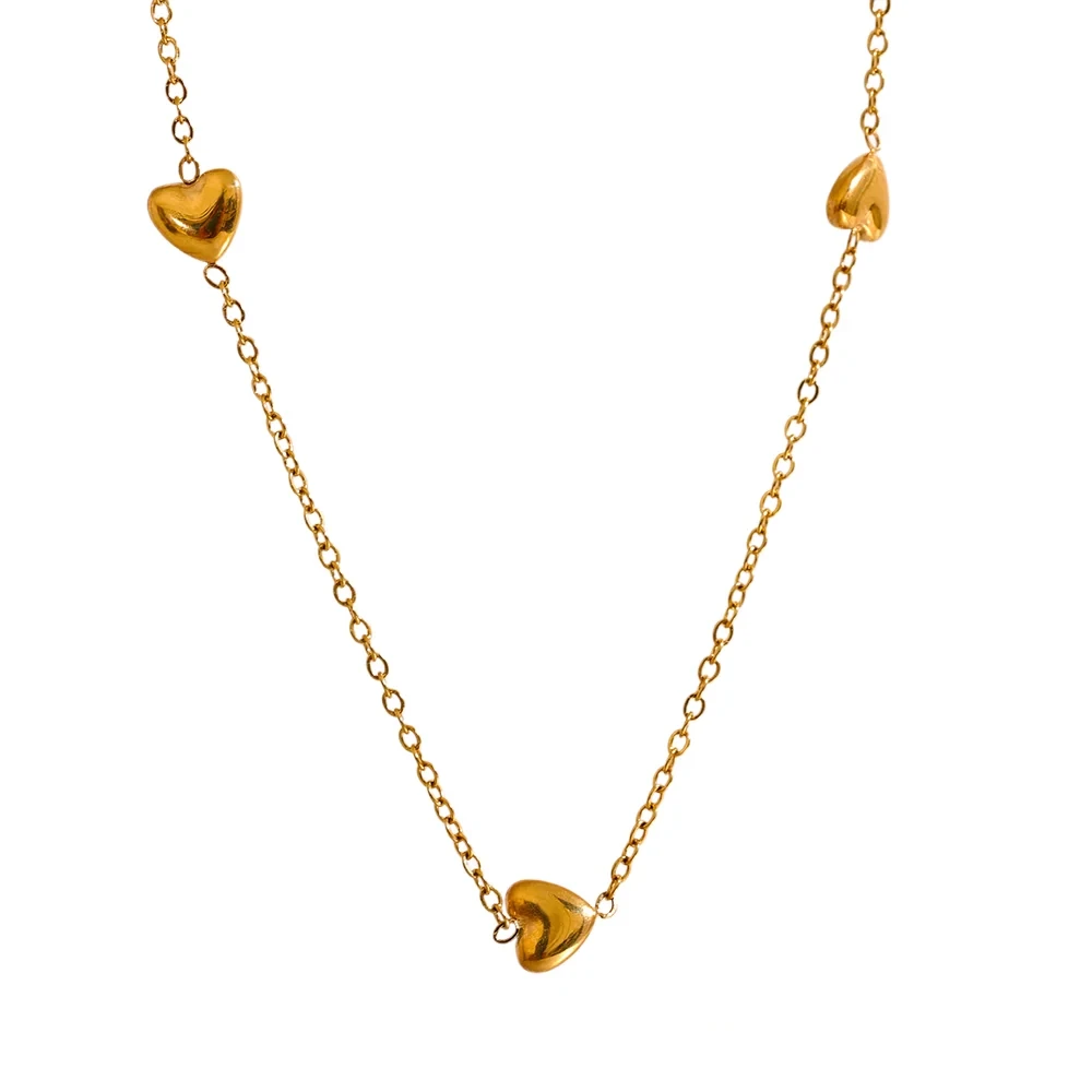 Bellartini 18k Gold Very Thin Heart Chain Chic Necklace Venice