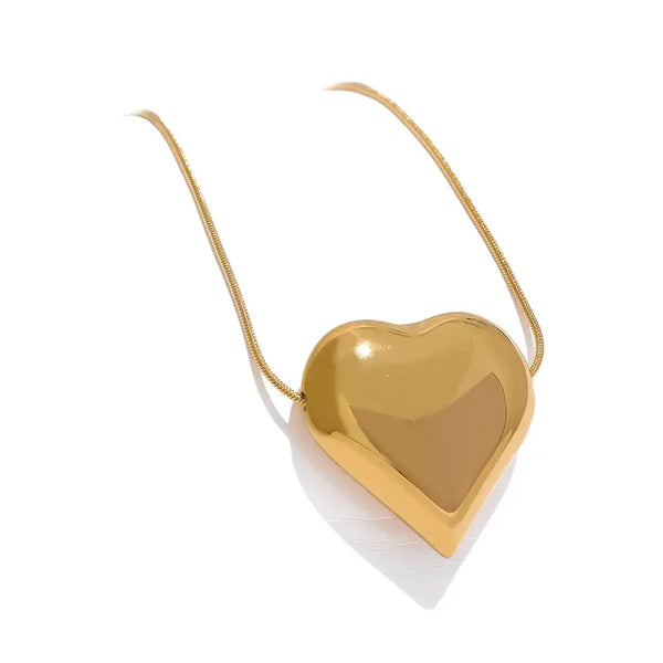 Bellartini Gold Heart Pendant Necklace Texture Romantic