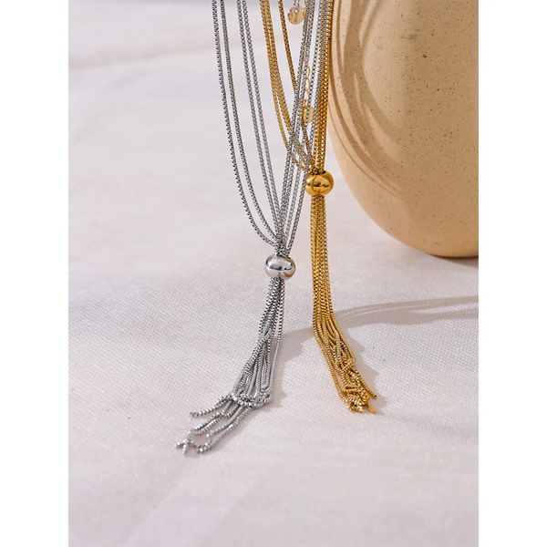 Bellartini 18k Gold Sweater Chain Long Pendant Necklace WP Venice