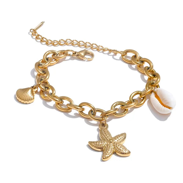 Bellartini 18K Gold Ocean bracet Starfish Shell  WP