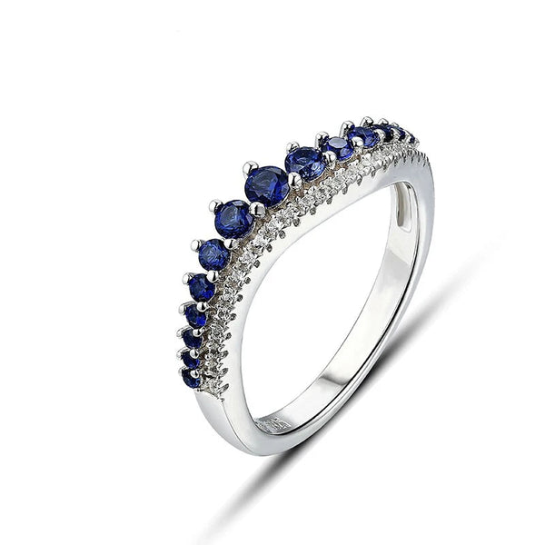 Bellartini Palermo Blue Sapphire Sterling Silver Rings Engagement