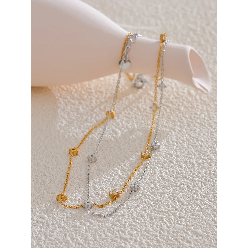 Bellartini Gold Cubic Zirconia Necklace Anklet WP