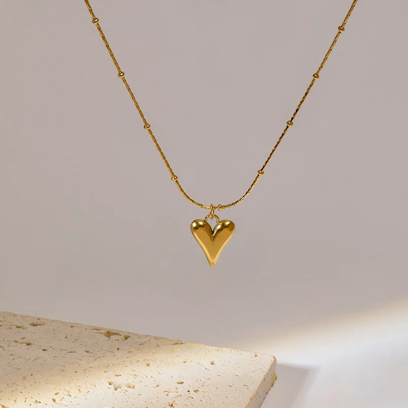 Bellartini Gold Heart Pendant Chain Necklace WP