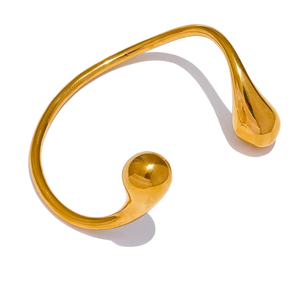 Bellartini Gold Twisted Cuff Open Bracelet WP Venice