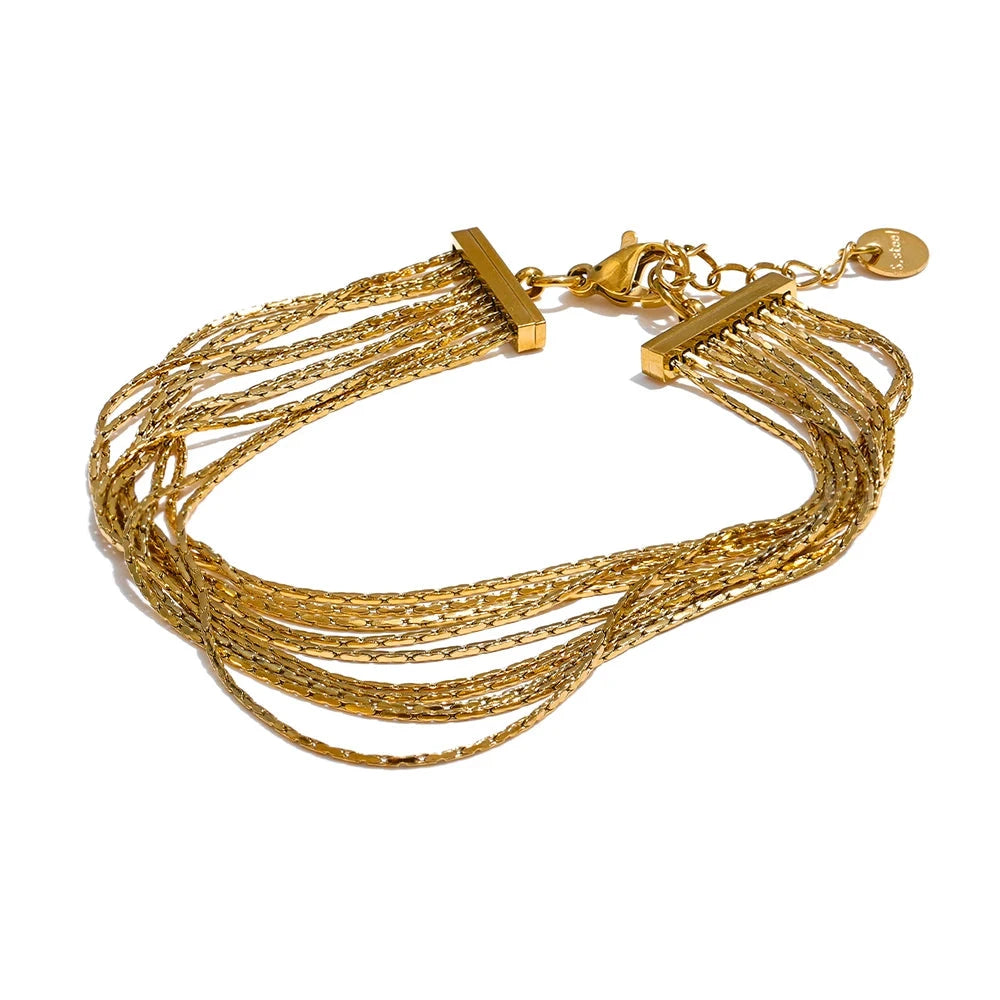 Bellartini Gold & Platinum Multi Layer Bracelet Bangle WP Venice