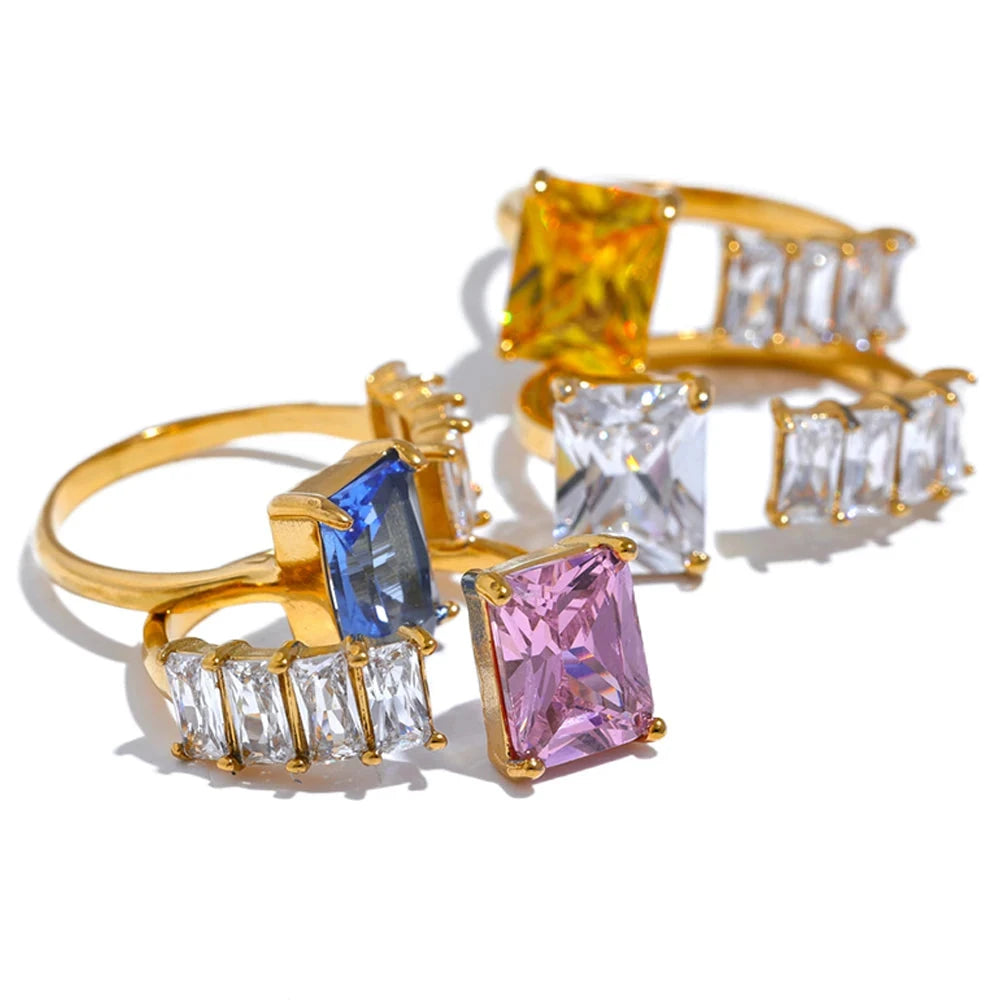 Bellartini Gold 10 Colors AAA Cubic Zirconia Ring