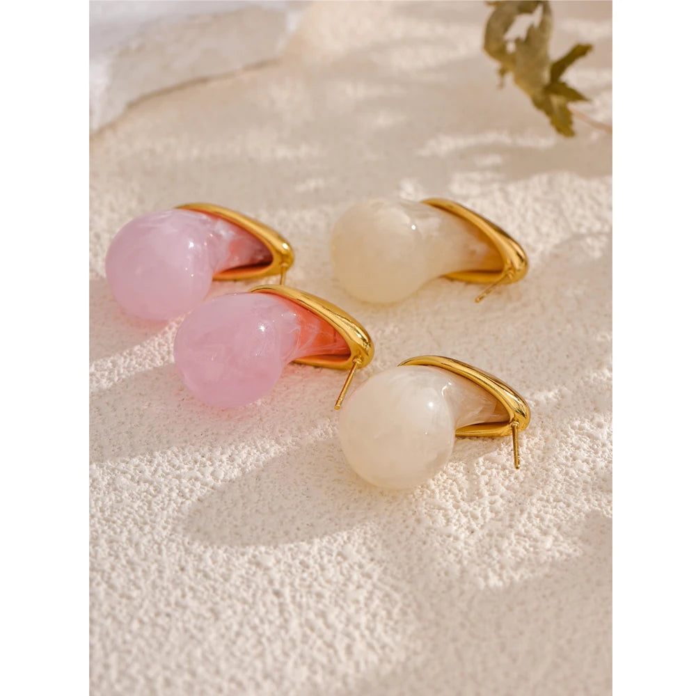 Bellartini Gold Colorful Resin Water Drop Y2K Earrings