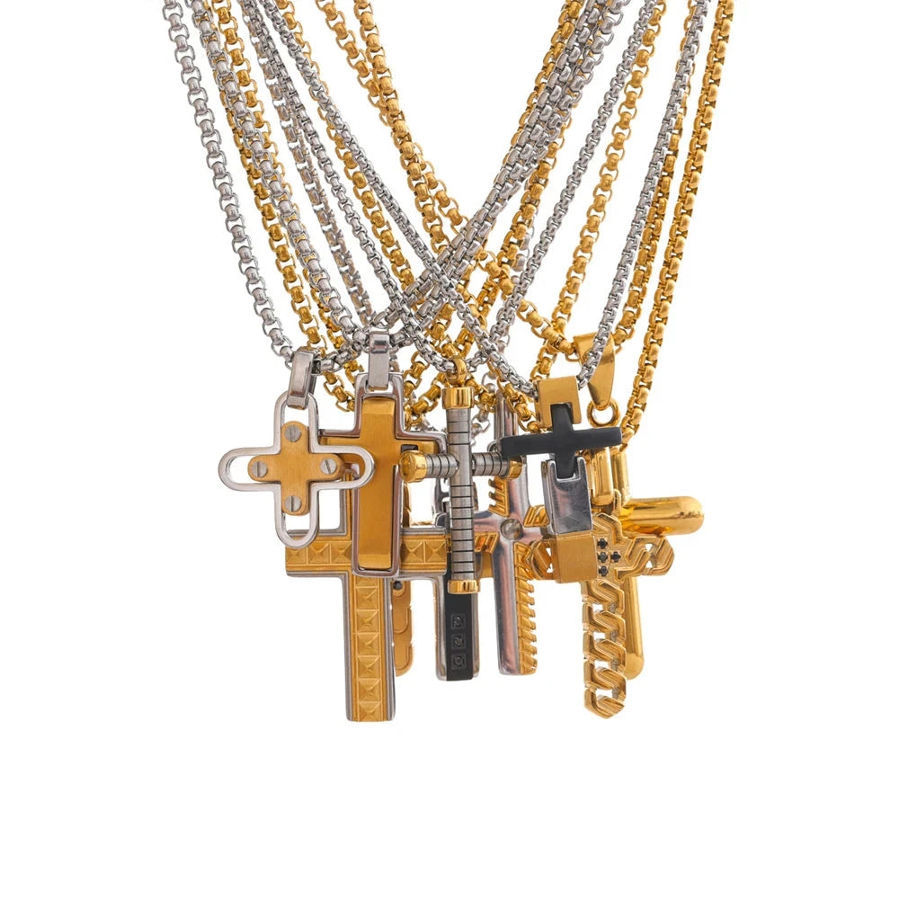 Bellartini Gold Creative Cross Pendant Necklace WP Venice