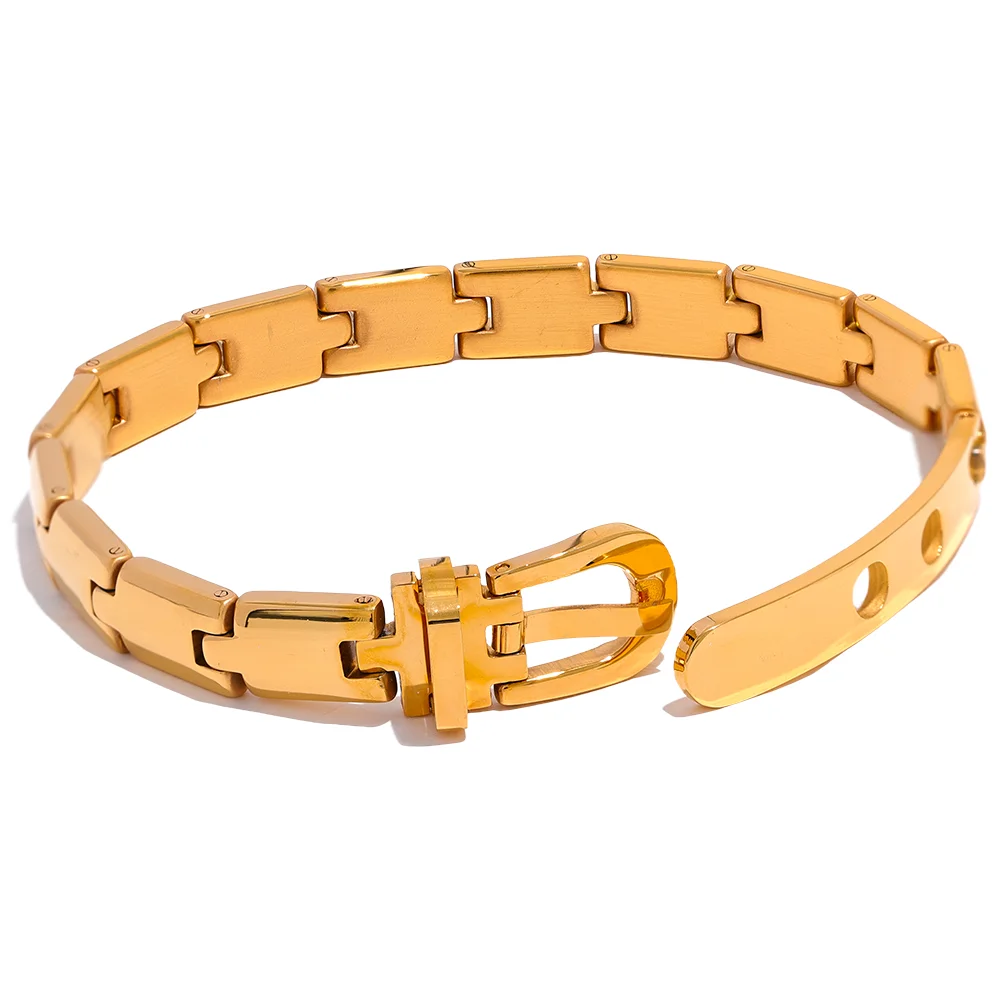 Bellartini Gold Texture Chain 3 Colors Cuban Bracelet Bangle WP Venice.