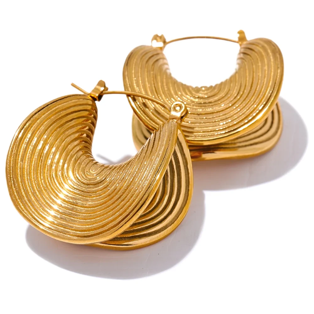 Bellartini Gold Unique Geometric Statement Earrings Venice WP