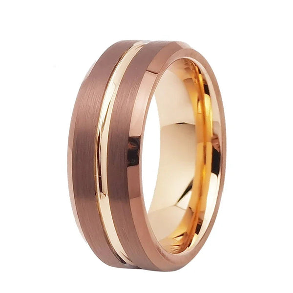 Bellartini Florence Rose Gold Tungsten Ring for Men