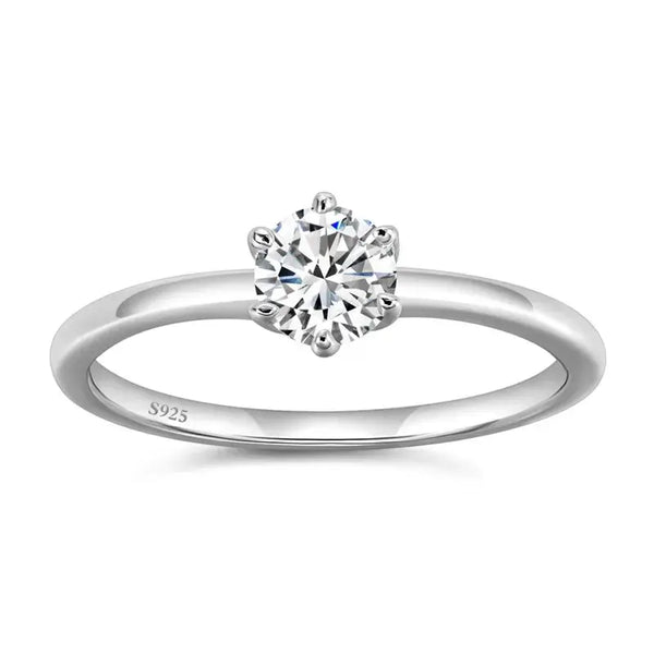 Bellartini Milan 0.5 Carat Moissanite D Color Solid 925 Sterling Silver Ring